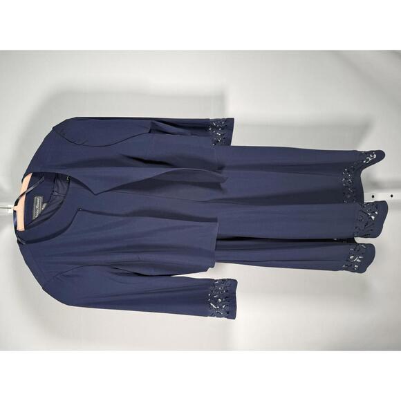 NWT Jessica Howard 2 Piece Set Navy Dress with Matching Jacket Size 6 - Picture 2 of 9